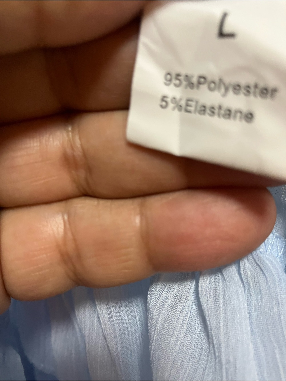 Sheer Ruffle Peasant Blouse - Blue - Picture 8 of 8